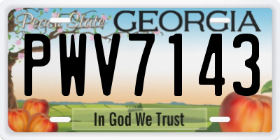 GA license plate PWV7143