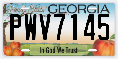 GA license plate PWV7145