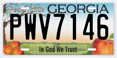 GA license plate PWV7146