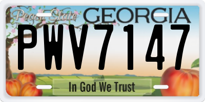 GA license plate PWV7147