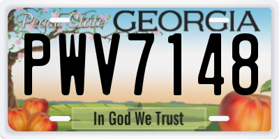 GA license plate PWV7148