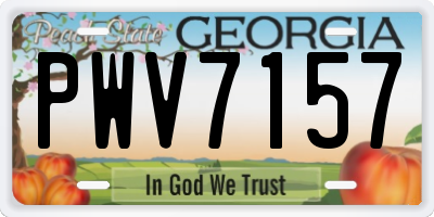 GA license plate PWV7157