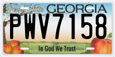 GA license plate PWV7158