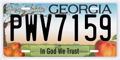 GA license plate PWV7159