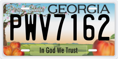 GA license plate PWV7162