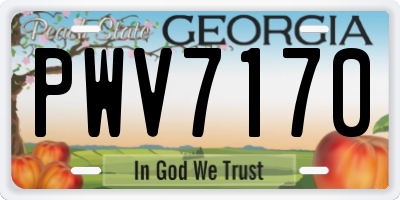 GA license plate PWV7170