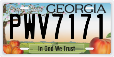 GA license plate PWV7171