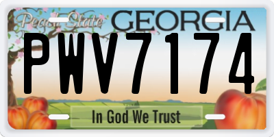 GA license plate PWV7174
