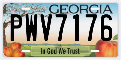 GA license plate PWV7176