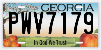 GA license plate PWV7179