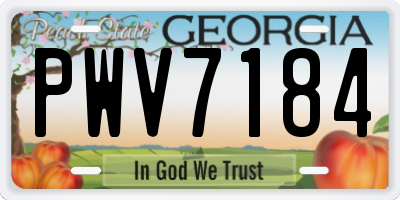 GA license plate PWV7184
