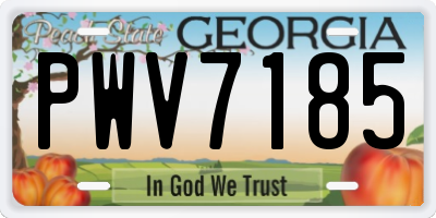 GA license plate PWV7185