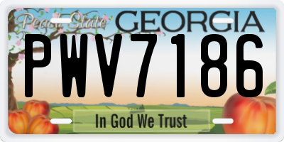 GA license plate PWV7186