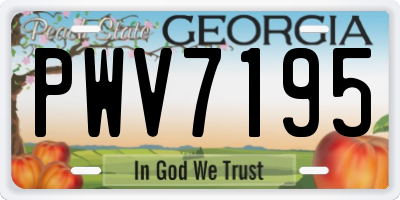 GA license plate PWV7195