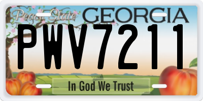 GA license plate PWV7211