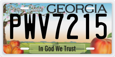 GA license plate PWV7215
