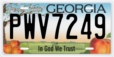 GA license plate PWV7249