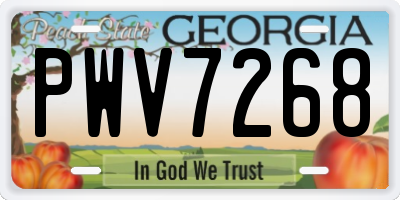 GA license plate PWV7268