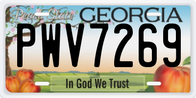 GA license plate PWV7269