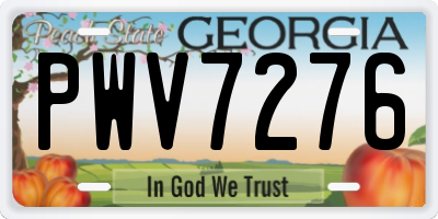 GA license plate PWV7276