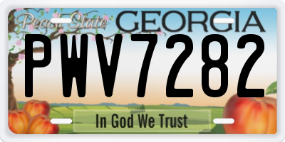 GA license plate PWV7282