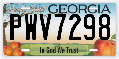 GA license plate PWV7298