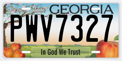 GA license plate PWV7327