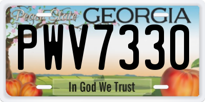 GA license plate PWV7330