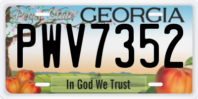 GA license plate PWV7352
