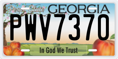 GA license plate PWV7370