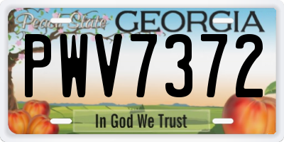 GA license plate PWV7372