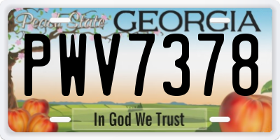 GA license plate PWV7378