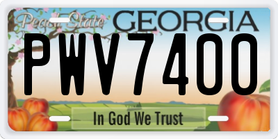 GA license plate PWV7400