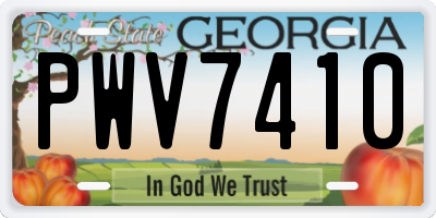 GA license plate PWV7410
