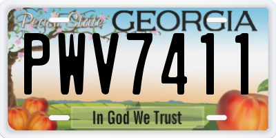 GA license plate PWV7411