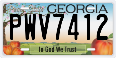 GA license plate PWV7412