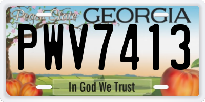 GA license plate PWV7413