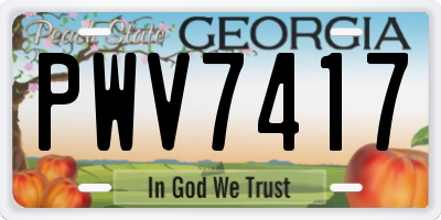 GA license plate PWV7417