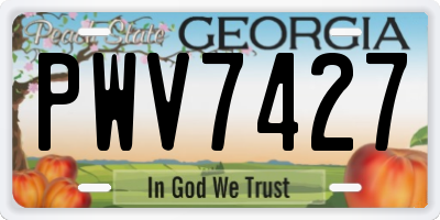 GA license plate PWV7427