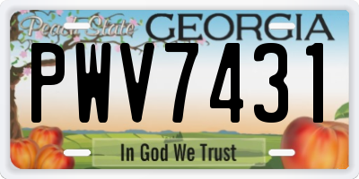 GA license plate PWV7431