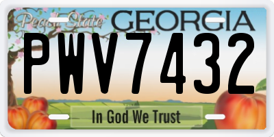 GA license plate PWV7432