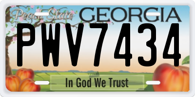 GA license plate PWV7434