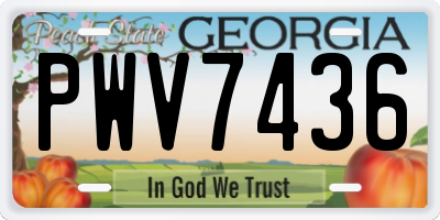 GA license plate PWV7436