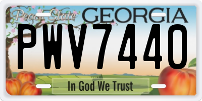 GA license plate PWV7440