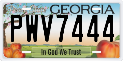 GA license plate PWV7444