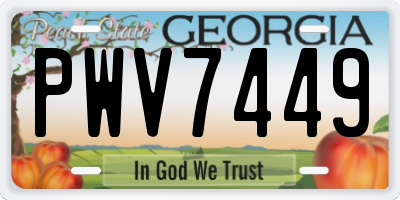 GA license plate PWV7449