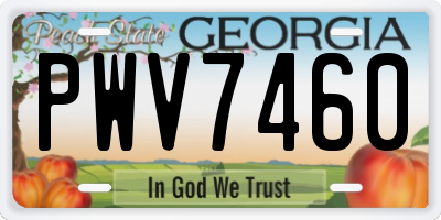 GA license plate PWV7460