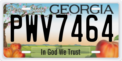 GA license plate PWV7464