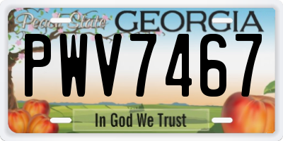GA license plate PWV7467