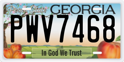 GA license plate PWV7468